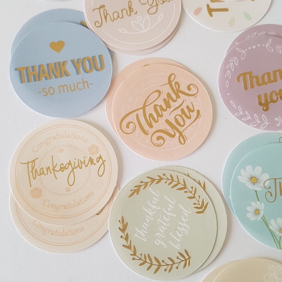 46 pcs Multicolored Thank You Stickers 1.38" in - Picture 9 of 13
